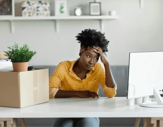 Woman looking at her computer