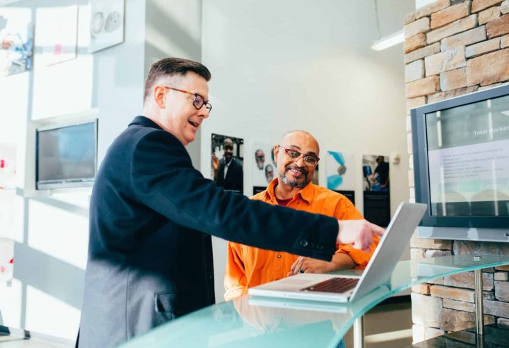 happy employees working